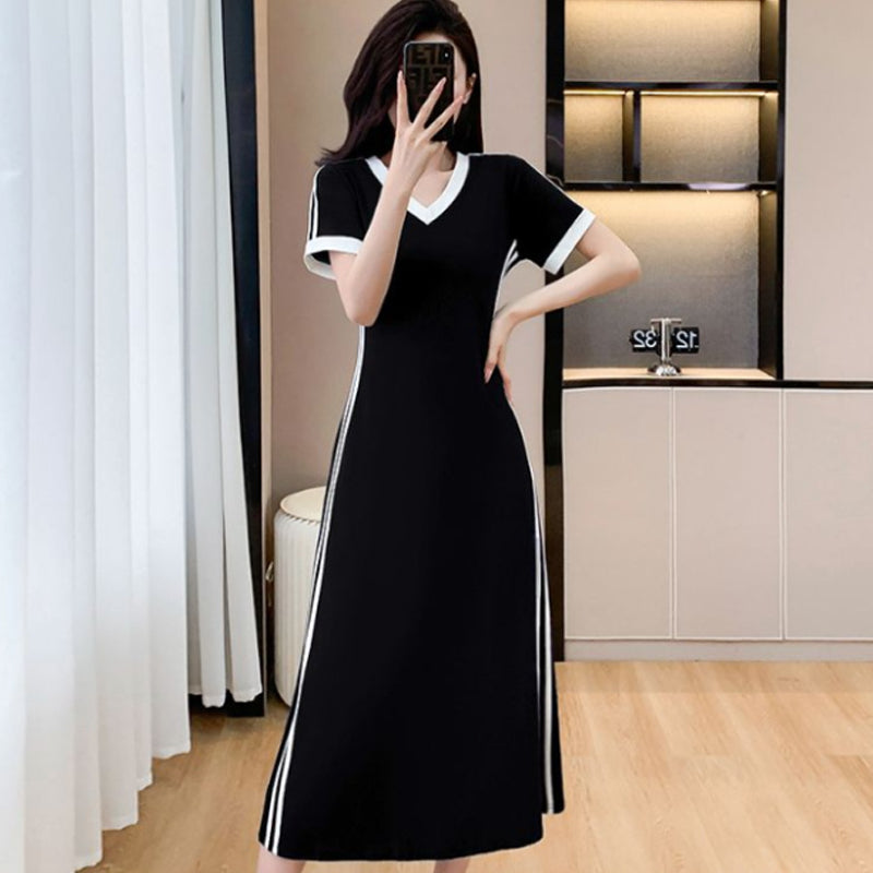 【M-4XL】👗Sukienka damska na co dzień i w prostym stylu z dekoltem w serek