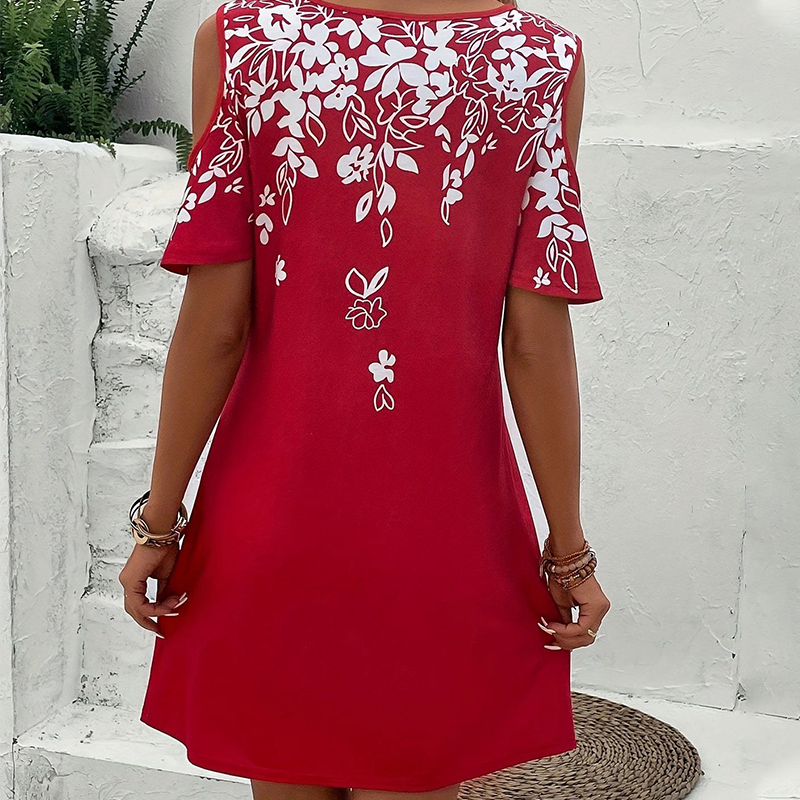 🌼【S-2XL】Sukienka midi z kwiatowym nadrukiem i wyciętymi rękawami