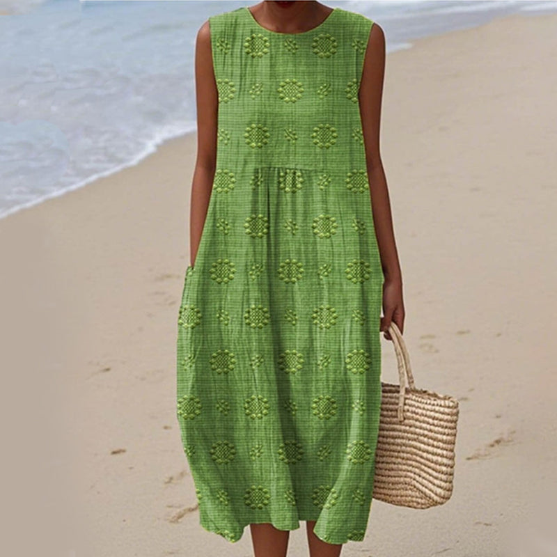 Damska sukienka bez rękawów na co dzień