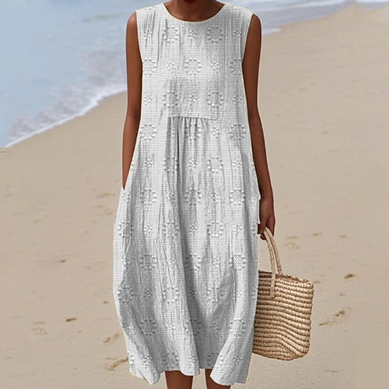 Damska sukienka bez rękawów na co dzień