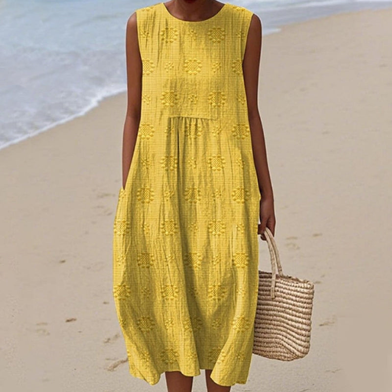 Damska sukienka bez rękawów na co dzień