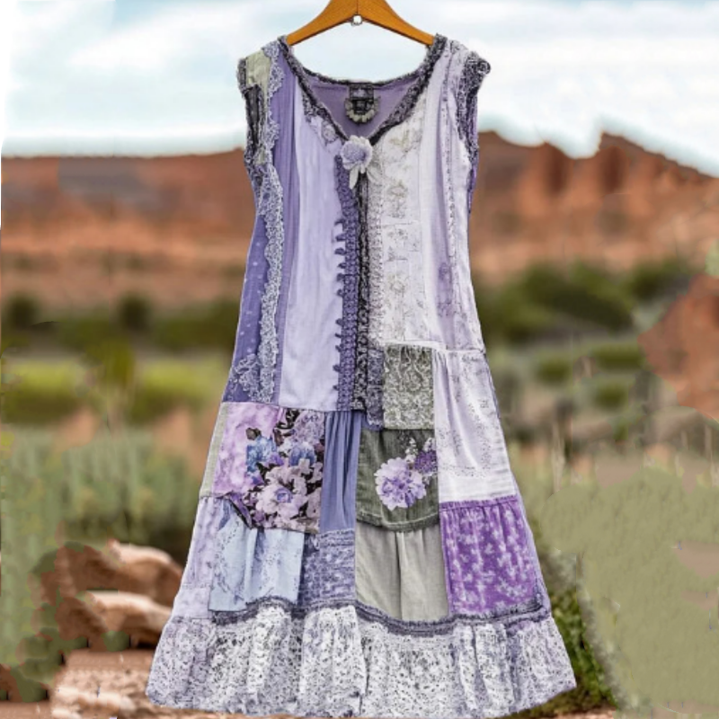 🔥 Sukienka bez rękawów w stylu vintage z nadrukiem kwiatowym dla kobiet 🍃👗