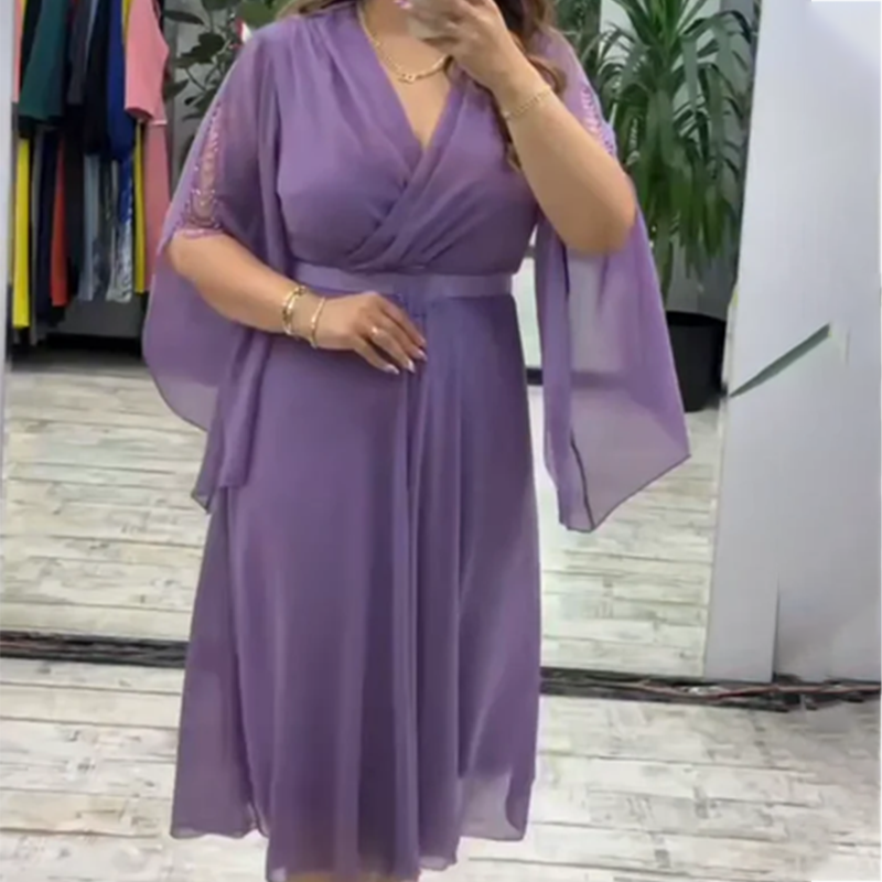 👗 Elegancka sukienka z dekoltem w serek dla kobiet