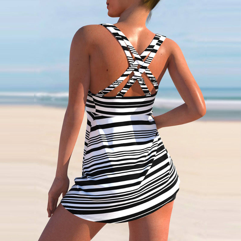 👙✨ Nowy model na rok 2026: pasiasty komplet kąpielowy do pasa 🏖️