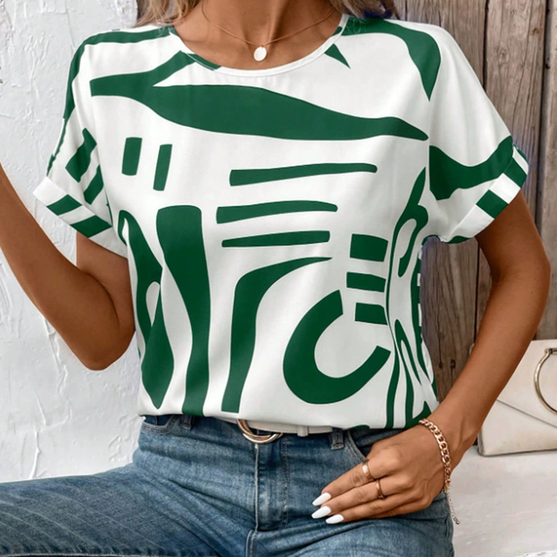 Casualowa koszulka damska z krótkim rękawem