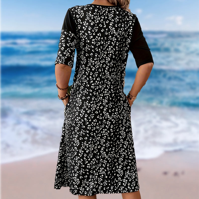 Damskie bawełniane sukienki z nadrukiem w stylu vintage