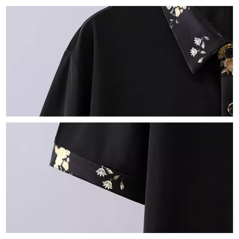 Męska koszula z krótkim rękawem i nadrukiem