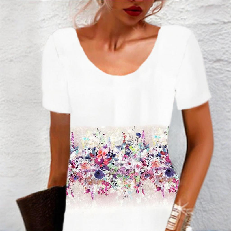 Damska sukienka w kwiaty na co dzień