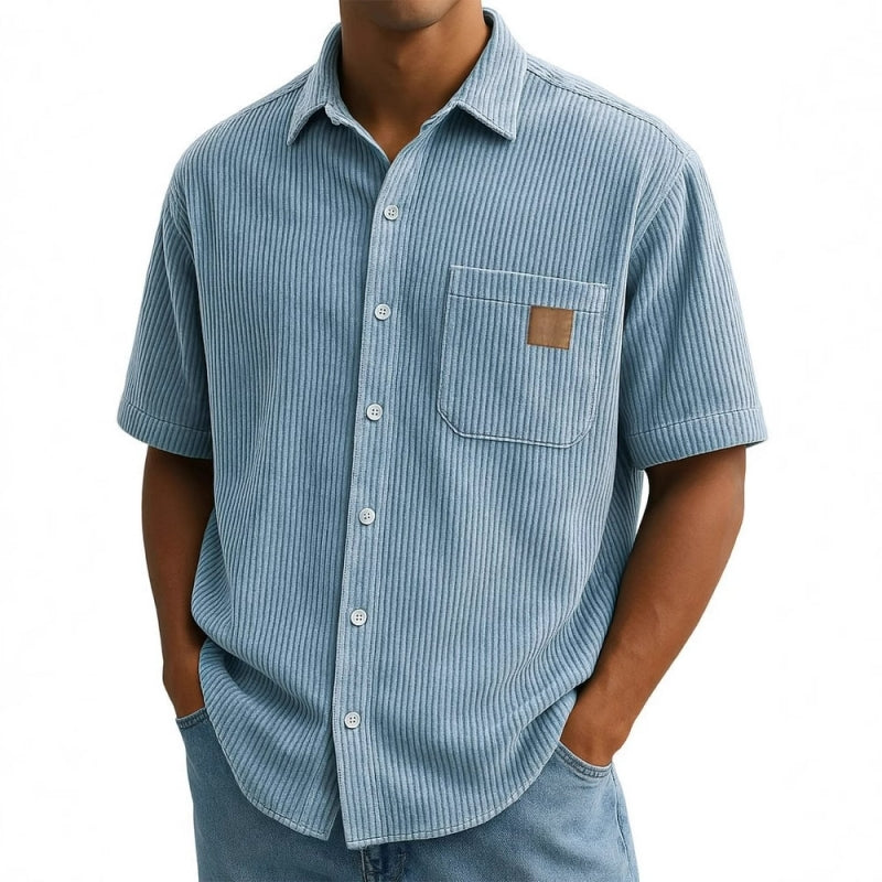 🔥Męskie koszule z krótkim rękawem i klapami w stylu vintage