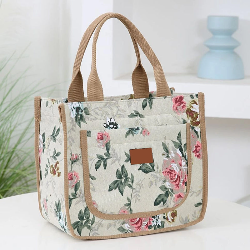 🌺Torba na lunch z nadrukiem kwiatowym dla kobiet
