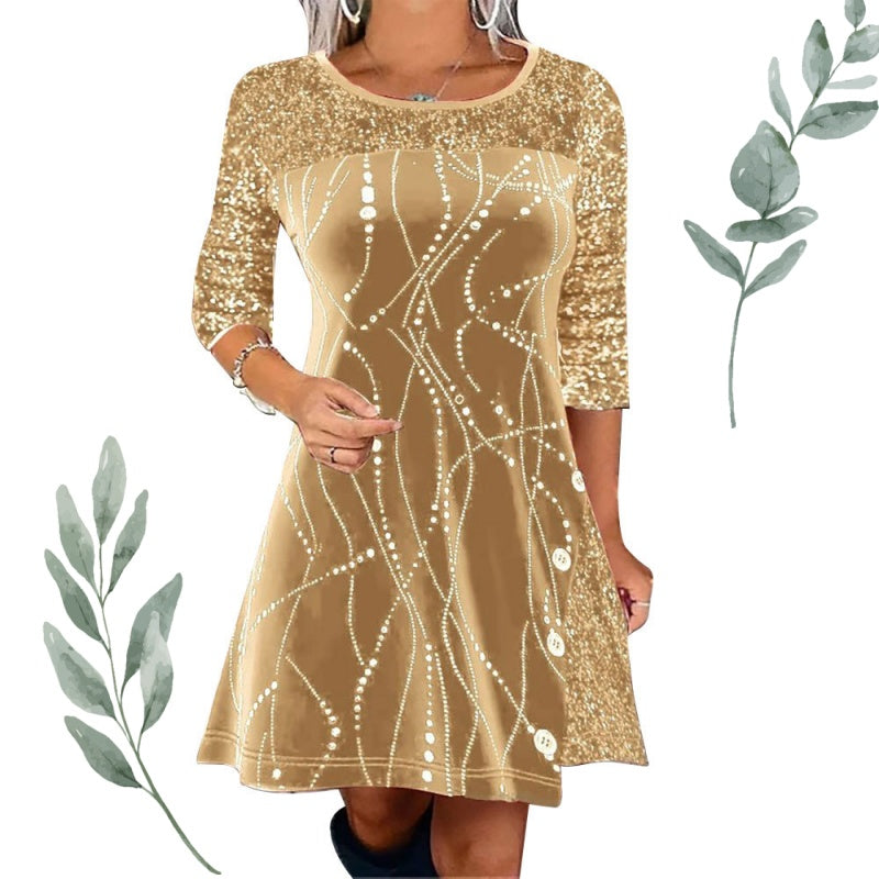 ✨Elegancka sukienka w kształcie litery A z cekinami