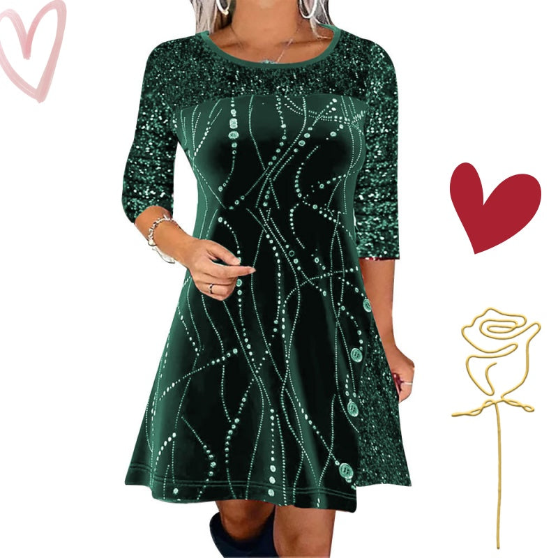 ✨Elegancka sukienka w kształcie litery A z cekinami