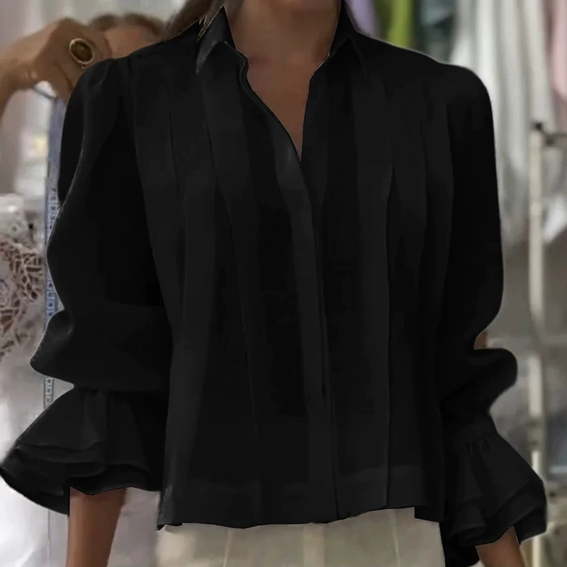 【S-3XL】✨🌼Elegancka koszula z falbankami i plisowanym wzorem