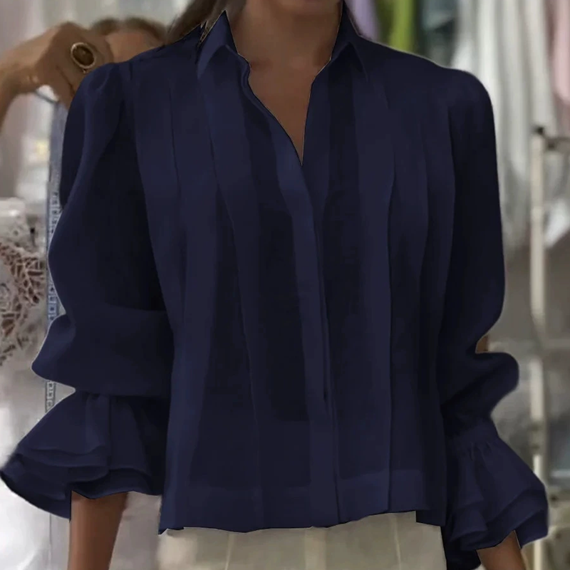 【S-3XL】✨🌼Elegancka koszula z falbankami i plisowanym wzorem