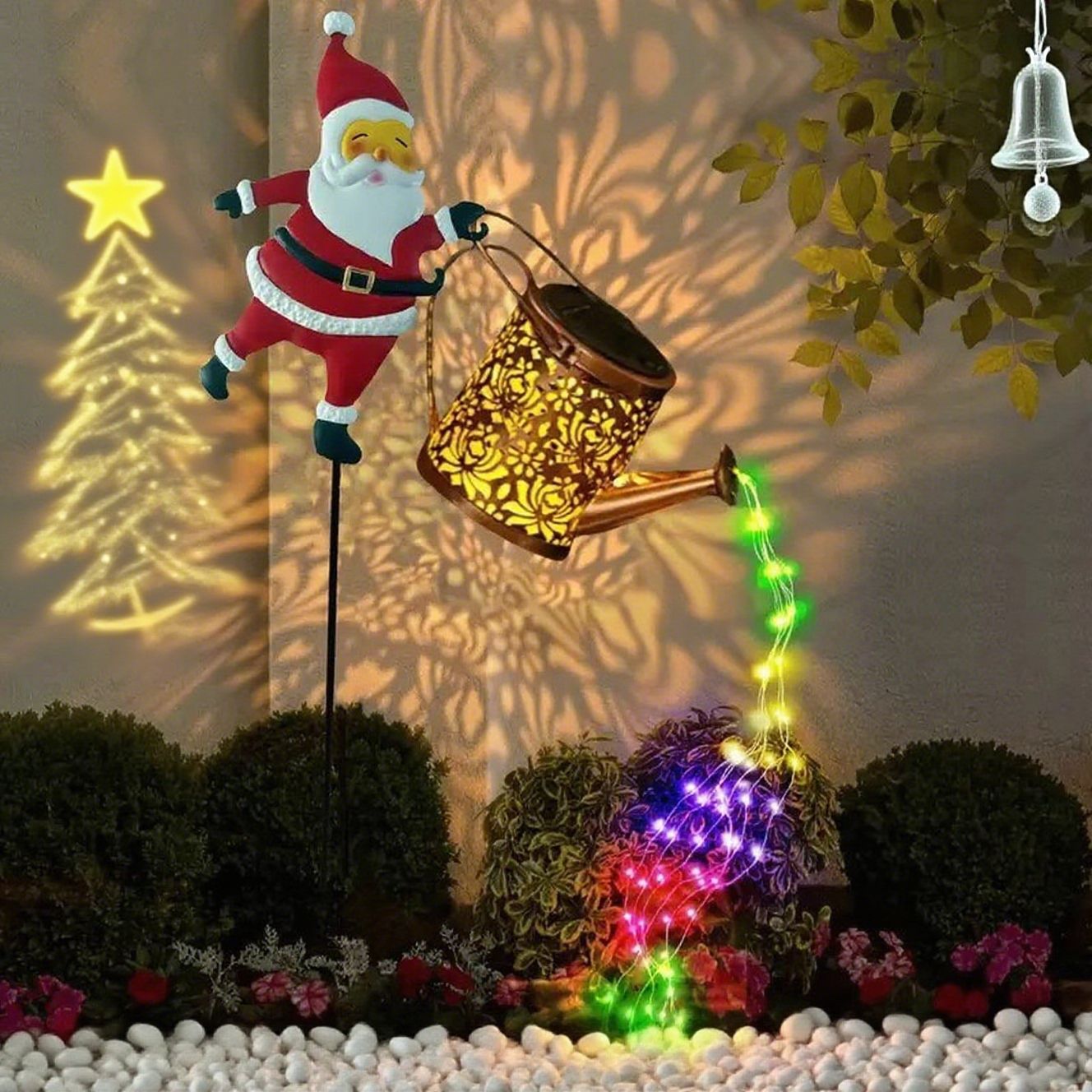 🎅 Lampa solarna "Święty Mikołaj" - Magiczne światło wypełnia ogród świątecznym blaskiem. ✨