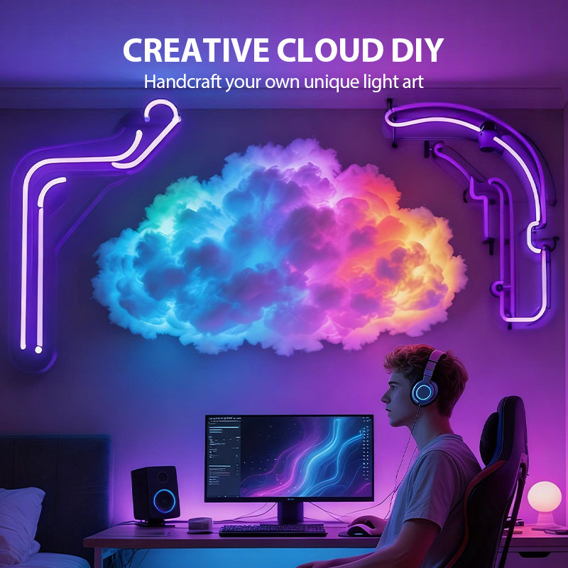 ⚡☁️ ️Domowa dekoracja świetlna LED Thundercloud USB ✨🌈