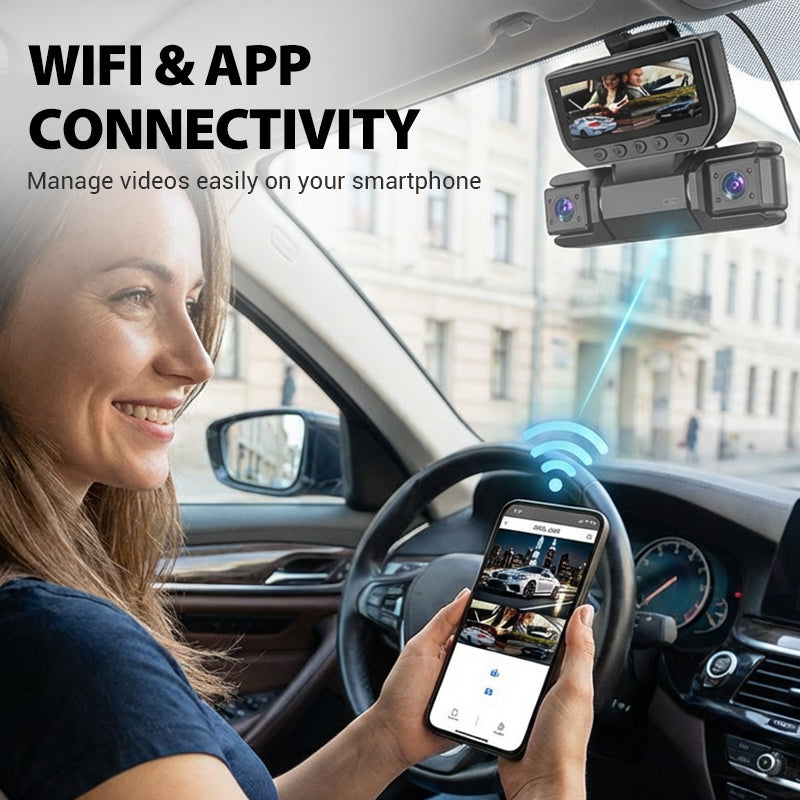 🚗 Czterokanałowa kamera samochodowa z połączeniem WiFi i funkcją widzenia w nocy📹