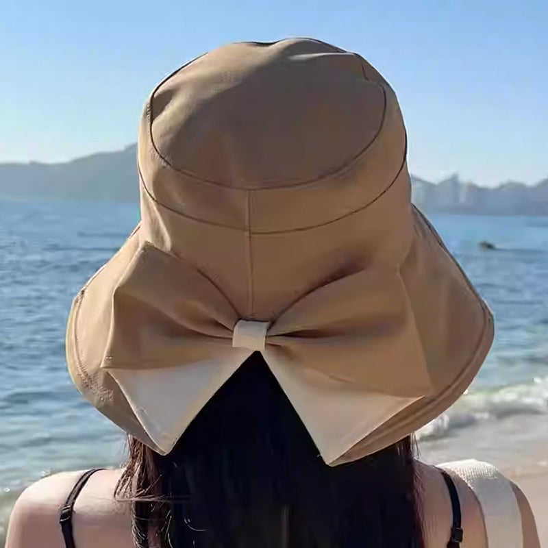🎀Damski kapelusz przeciwsłoneczny z szerokim rondem i kokardką👒